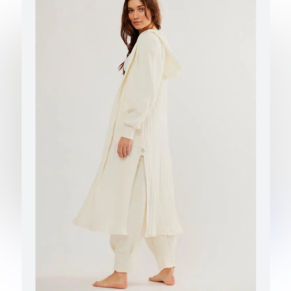 free people movement Sweaters - FP Movement by Free People Cream Hooded sweater cardigan